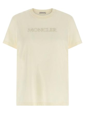 Moncler Ivory Logo Embroidery T-shirt