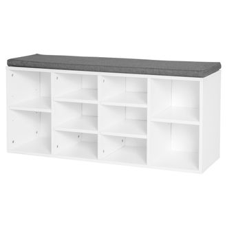 HOMCOM Homcom - Scarpiera Panchina 8-10 Paia Di Ripiani Regolabili Scarpe, Legno
