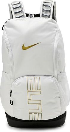Nike Varsity Elite Backpack (32L) Backpack Bags White/Black/Metallic Gold, Polyester