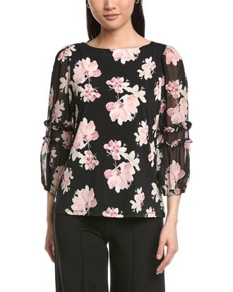 Anne Klein Ruffle Puff Sleeve Top