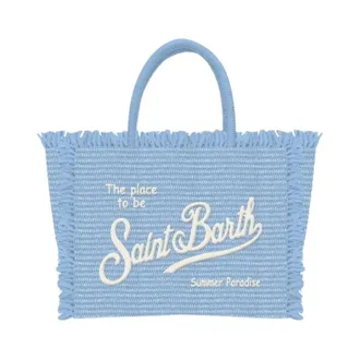 Saint Barth Colette Straw N - female - Saint Barth - Shopping Bags - Blue - ONE SIZE - Bags