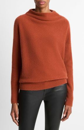 Vince Boiled Cashmere Funnel Neck Pullover in Tuscan Red at Nordstrom, Size Medium