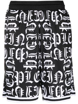 Philipp Plein Gothic Plein jogging shorts - Black