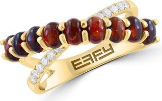 Effy Diamond & Garnet Crisscrossing Band Ring in Red at Nordstrom Rack, Size 7