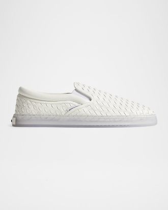 Bottega Veneta Men & apos;s Serena Intrecciato Leather Slip-On Sneakers