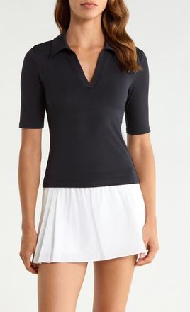 Beyond Yoga Sport Active Polo in Black at Nordstrom, Size X-Large