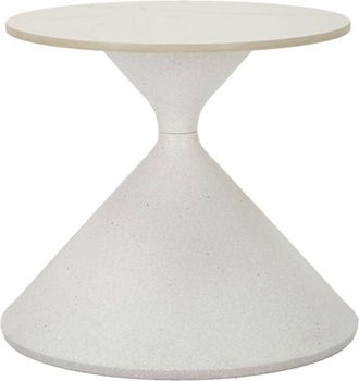 Dmora Dmora - Mesa De Caf&eacute; Ceva, Mesa De Centro Baja, Revistero Para Sof&aacute;, Estante De La Sala De Estar, 45x45 H39 Cm, Blanco