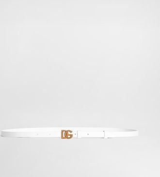 Dolce & Gabbana Cintura Logata - Woman Belts White Leather 100