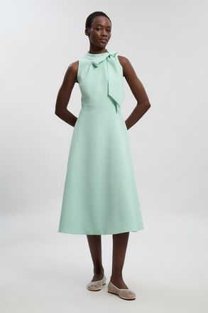 Karen Millen Bow Neck Midi Dress in Mint at Nordstrom, Size 10