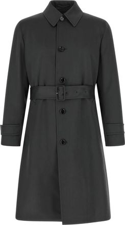 Lardini Jassen, Heren, Grijs, 2Xl, Wol, Geknoopte trenchcoat
