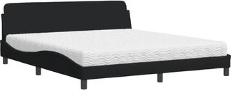 vidaXL Vidaxl - Cama Con Colch&oacute;n De Tela Negro 180x200 Cm