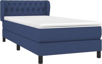 vidaXL Vidaxl - Cama Box Spring Con Colch&oacute;n Tela Azul 90x190 Cm