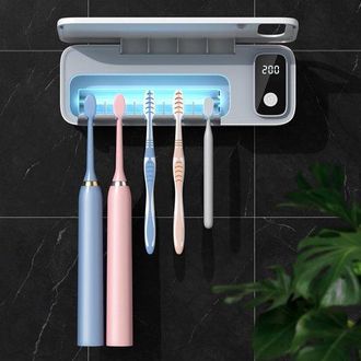 OEM Soporte Para Cepillos De Dientes Con Luz Uv, 5 Ranuras Para Cepillos De Dientes, Soporte Para Cepillos De Dientes Inal&aacute;mbrico Recargable