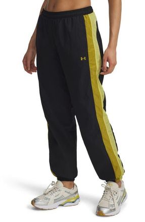 Under Armour Icon Water Repellent Crinkle Pants in Black /Yellow /Green at Nordstrom, Size X-Large