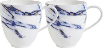 Prouna Marble Azure Barrel Mug, Set of 2 in White at Nordstrom