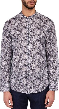 Brooklyn Brigade Poplar Cherry Blossom Mandarin Collar Shirt in Grey at Nordstrom Rack, Size Xx-Large