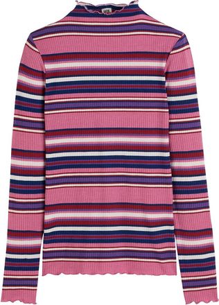 La Redoute Collections T-shirt met opstaande kraag en lange mouwen