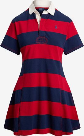 Polo Ralph Lauren Tailliertes gestreiftes Jersey-Minikleid Rugby