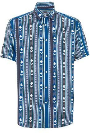 8 by YOOX PRINTED COTTON BLEND S/SLEEVE SHIRT