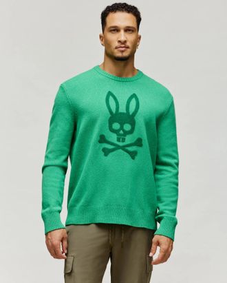 Psycho Bunny Mens Saxon Cozy Yarn Crew 317 SIMPLY GREEN / XL