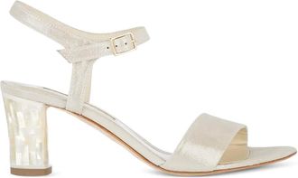 Freya Rose Martina Midi block-heel sandals - women - Suede/Kid Leather/Calf Leather - 39.5 - Neutrals