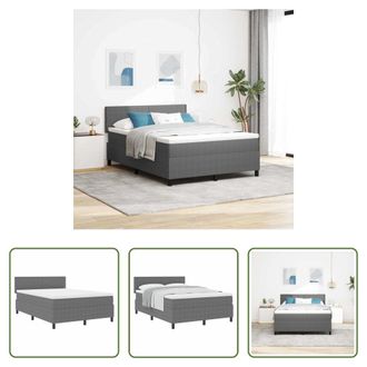 vidaXL Vidaxl Cama Tipo Box Spring Gris Claro Y. 160 X 200 Cm Tela De Pana