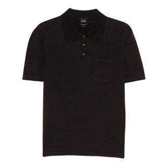 A.P.C. Short-sleeved Polo Shirt - male - A.P.C. - Polo Shirts - Brown - XL - Tops