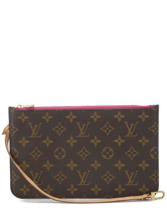 Louis Vuitton Pink Monogram Coated Canvas Neverfull Pouch Mm (Authentic Pre- Loved)