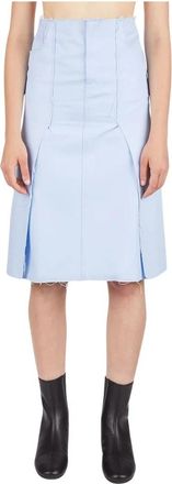 Raf Simons Panel Denim Rok - Dames - Midirokken - Blauw - 2XS - Denim - Rokken