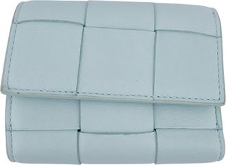 Bottega Veneta Blue Leather Wallet (Tri-Fold) (Pre-Owned)