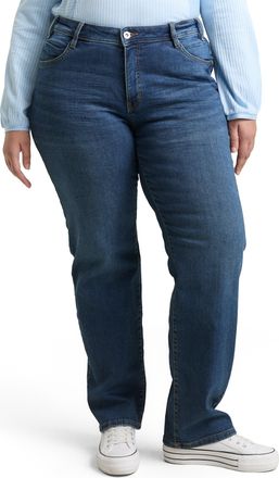Tom Tailor 5-Pocket-Jeans TOM TAILOR PLUS, Damen, Gr. 46, N-Gr, clean mid stone, Denim/Jeans, Obermaterial: 99% Baumwolle, 1% Elasthan. Futter: 98% Baumwolle, 2%