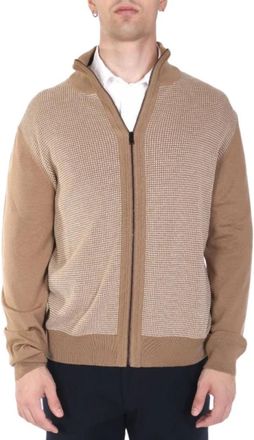 HUGO BOSS Breiwerk > Vesten - Heren - Vesten - Beige - M - Truien & Vesten
