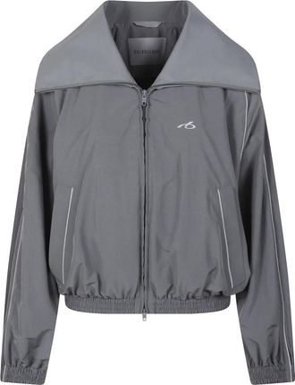Balenciaga Jack met hoge kraag - Dames - Zomerjassen - Grijs - XS - Katoen - Jassen