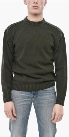 Paolo Pecora Solid Wool-Blend Crew Neck Sweater size Xl