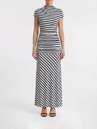 Self Portrait Abito lungo Self-Portrait in jersey a righe