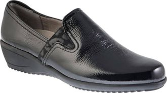 Ara Womens Lilli Slip On Shoe In Black Crinkle