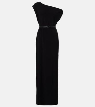 Norma Kamali Belted one-shoulder maxi dress
