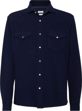 Brunello Cucinelli Camicia con taschino - Blu