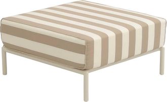 Oviala Puf de rayas para muebles de jard&iacute;n modulares en tela beige