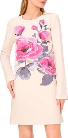 Ted Baker Leona Floral Print Long Sleeve Dress in Vanilla Ice at Nordstrom, Size X-Large