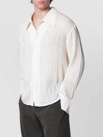 S&eacute;fr long sleeves textured fabric mens shirt