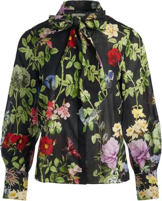 Alice & Olivia Camicia Lloyd a fiori - Nero