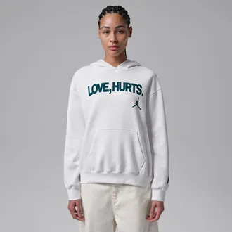 Nike Jordan Nike Womens Jalen Hurts Fleece Hoodie in White | IQ6006-100