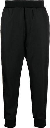 Dsquared2 logo-embroidered side-stripe trousers - men - Polyester/Virgin Wool - 52 - Black
