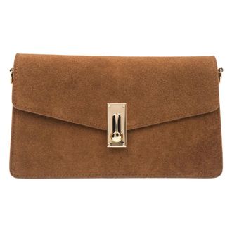 Estro & Luminara Shoulder Bags, female, Brown, Size: ONE SIZE Mini Velour Shoulder Bag