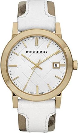 Burberry Bu 9015 Horloge - Dames - Horloges - Wit - ONE Size - Leer - Accessoires