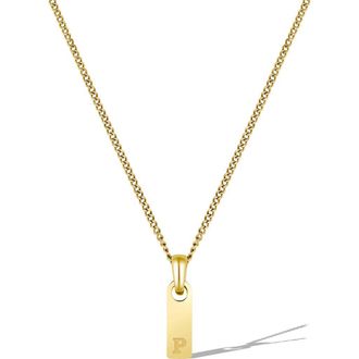 Vincero Mens Initial Pendant Necklace in Gold - P at Nordstrom