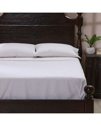 Cuddledown 300 Thread Count Striped Organic Percale Sheet Set