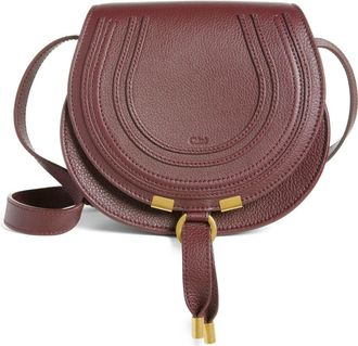 Chlo&eacute; Small Marcie Leather Crossbody Bag in Crafty Brown at Nordstrom