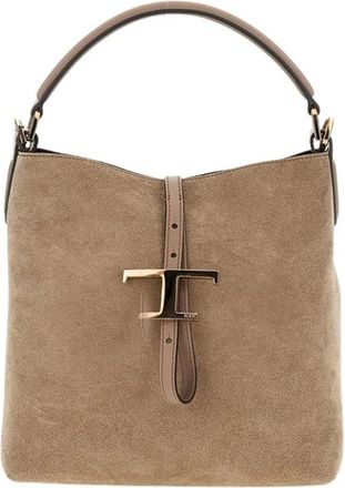 Tod's Handbags, female, Brown, ONE SIZE, T Timeless Mini Bucket Bag